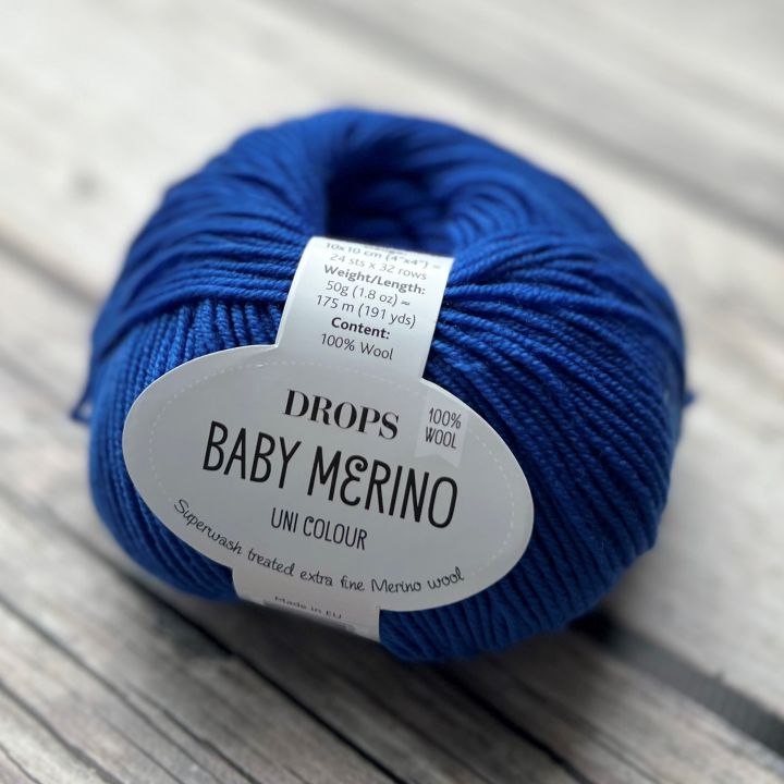 Włóczka Drops Baby Merino 33, jaskrawoniebieski