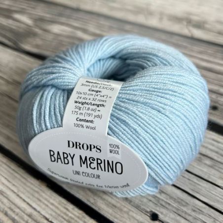 Włóczka Drops Baby Merino 11, błękitny stalowy